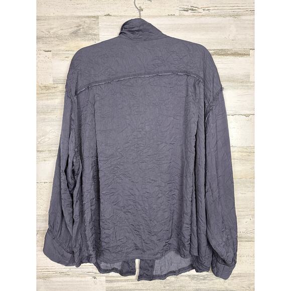Intimately Free People Womens medium Free Shine Time Pajama Top gray long sleeve - Picture 3 of 3